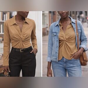 EUC Banana Republic Drapey Ponte Twist Top - Size Small